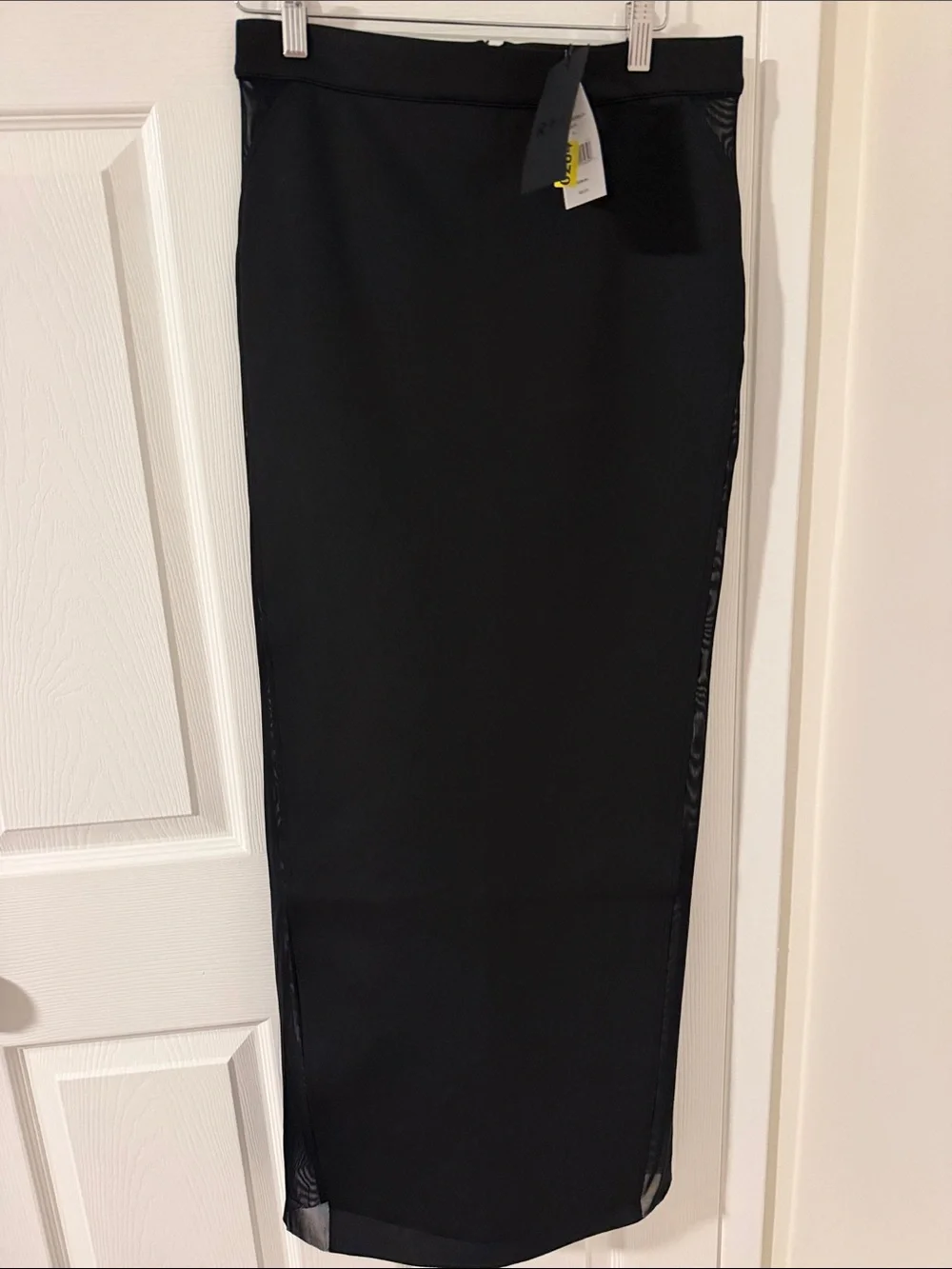 RtA Black Maxi Pencil Skirt with Back Zip and Side Slit